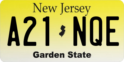 NJ license plate A21NQE