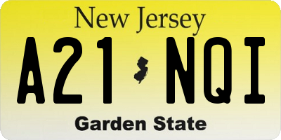 NJ license plate A21NQI