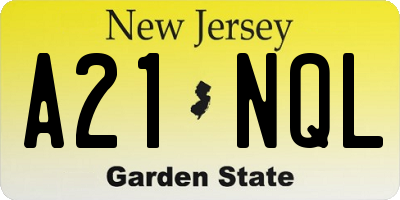 NJ license plate A21NQL