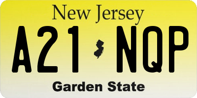 NJ license plate A21NQP