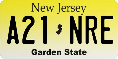 NJ license plate A21NRE
