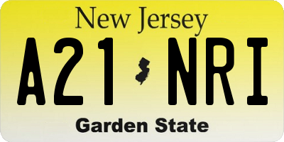 NJ license plate A21NRI