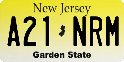 NJ license plate A21NRM