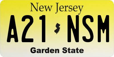 NJ license plate A21NSM