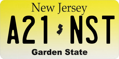 NJ license plate A21NST