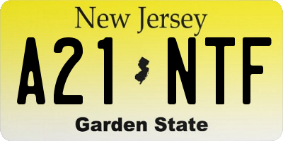NJ license plate A21NTF