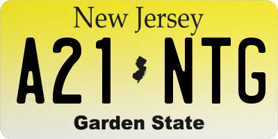 NJ license plate A21NTG
