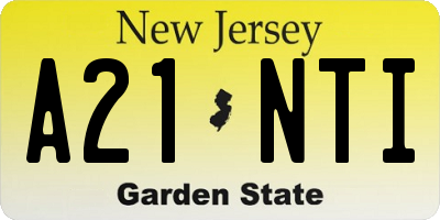 NJ license plate A21NTI