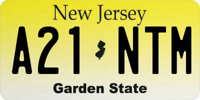 NJ license plate A21NTM