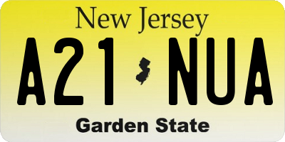 NJ license plate A21NUA