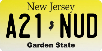 NJ license plate A21NUD