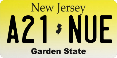 NJ license plate A21NUE