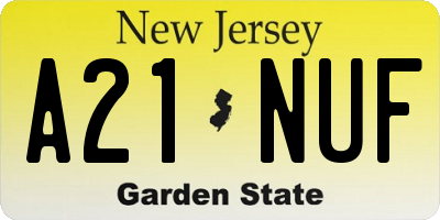 NJ license plate A21NUF