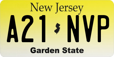 NJ license plate A21NVP