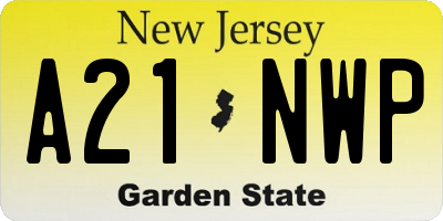 NJ license plate A21NWP