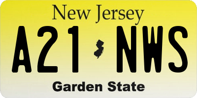 NJ license plate A21NWS