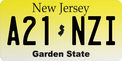 NJ license plate A21NZI