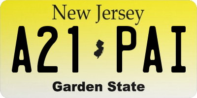 NJ license plate A21PAI