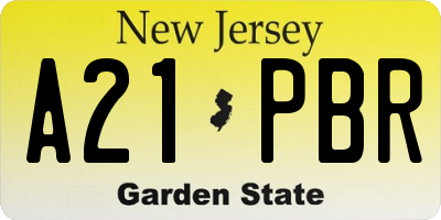 NJ license plate A21PBR