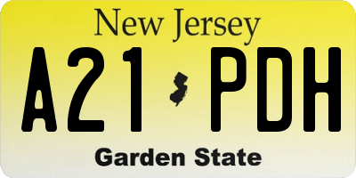 NJ license plate A21PDH