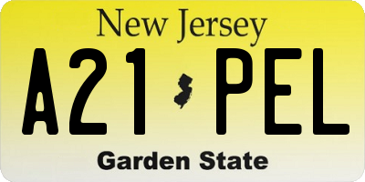 NJ license plate A21PEL