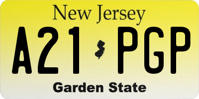 NJ license plate A21PGP