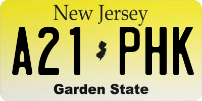 NJ license plate A21PHK