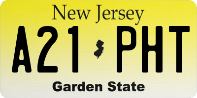NJ license plate A21PHT