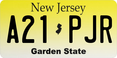 NJ license plate A21PJR