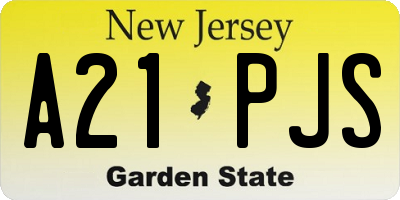 NJ license plate A21PJS