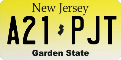 NJ license plate A21PJT
