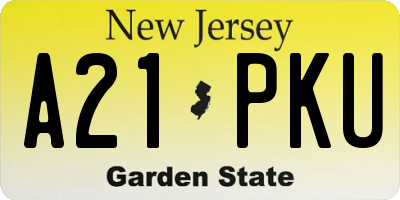 NJ license plate A21PKU