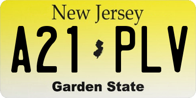 NJ license plate A21PLV