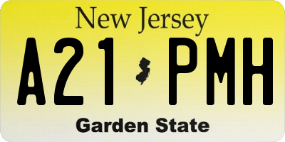 NJ license plate A21PMH