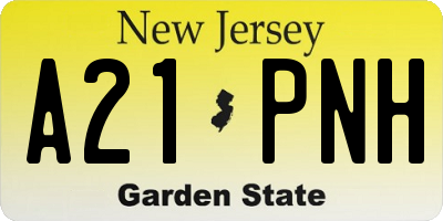 NJ license plate A21PNH