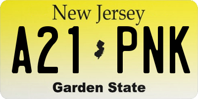 NJ license plate A21PNK
