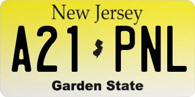 NJ license plate A21PNL