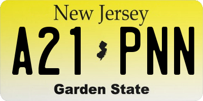 NJ license plate A21PNN