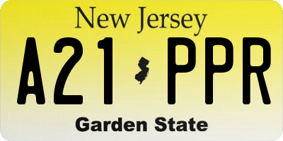 NJ license plate A21PPR