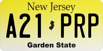 NJ license plate A21PRP
