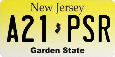 NJ license plate A21PSR