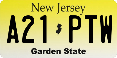 NJ license plate A21PTW
