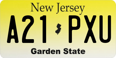 NJ license plate A21PXU