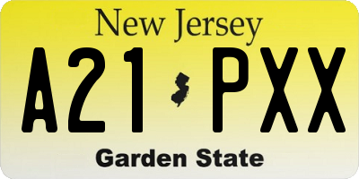NJ license plate A21PXX