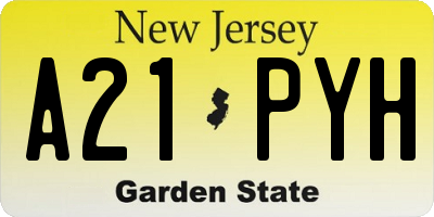 NJ license plate A21PYH