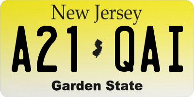 NJ license plate A21QAI