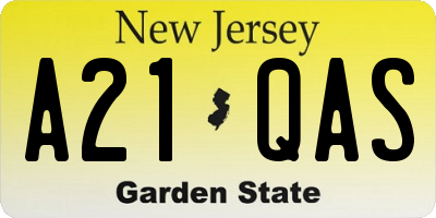 NJ license plate A21QAS