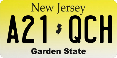 NJ license plate A21QCH