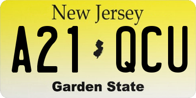 NJ license plate A21QCU