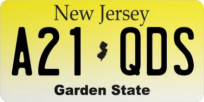 NJ license plate A21QDS